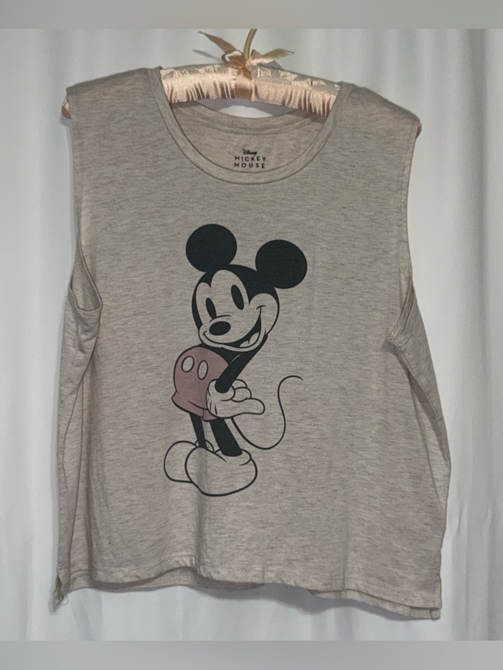 Disney Mickey Mouse Women’s XL (16/18) Sleeveless Crop Screenprint Muscle Tank